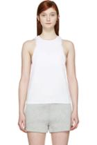 T By Alexander Wang White Crêpe Bralette Insert Camisole