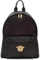 Versace Black And Gold Nylon Medusa Backpack