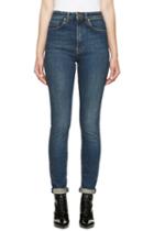 Saint Laurent Blue High-waisted Skinny Jeans