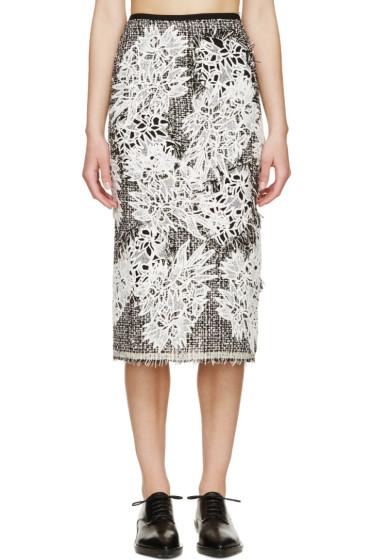 Erdem Black And White Tweed Safia Skirt