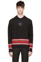 Givenchy Black Knit Star And Stripes Sweater