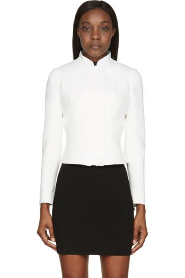 Alexander Mcqueen Ivory High Collar Structured Jacket