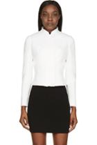 Alexander Mcqueen Ivory High Collar Structured Jacket