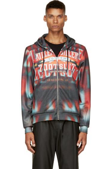 Juun.j Red And Orange  Killer Diller Zip-up Hoodie