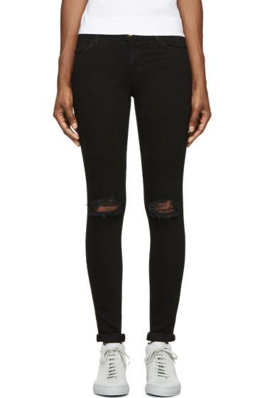J Brand Black Skinny Distressed Jeans