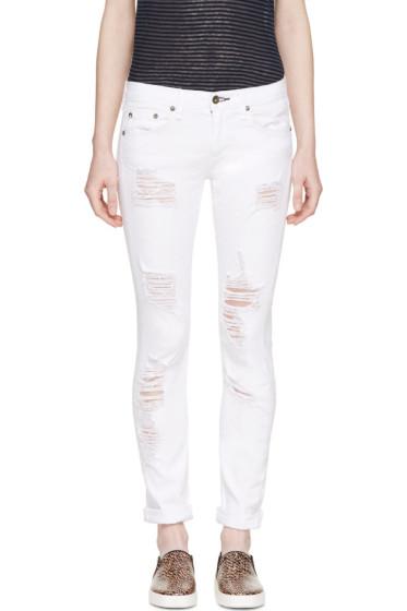Rag And Bone White The Dre Slim Boyfriend Jeans