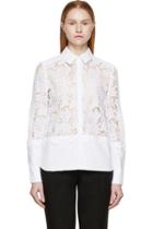 Erdem White Lace Paneled Beatrix Shirt