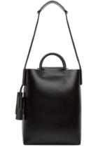 Building Block Black Leather Business Tote Bag