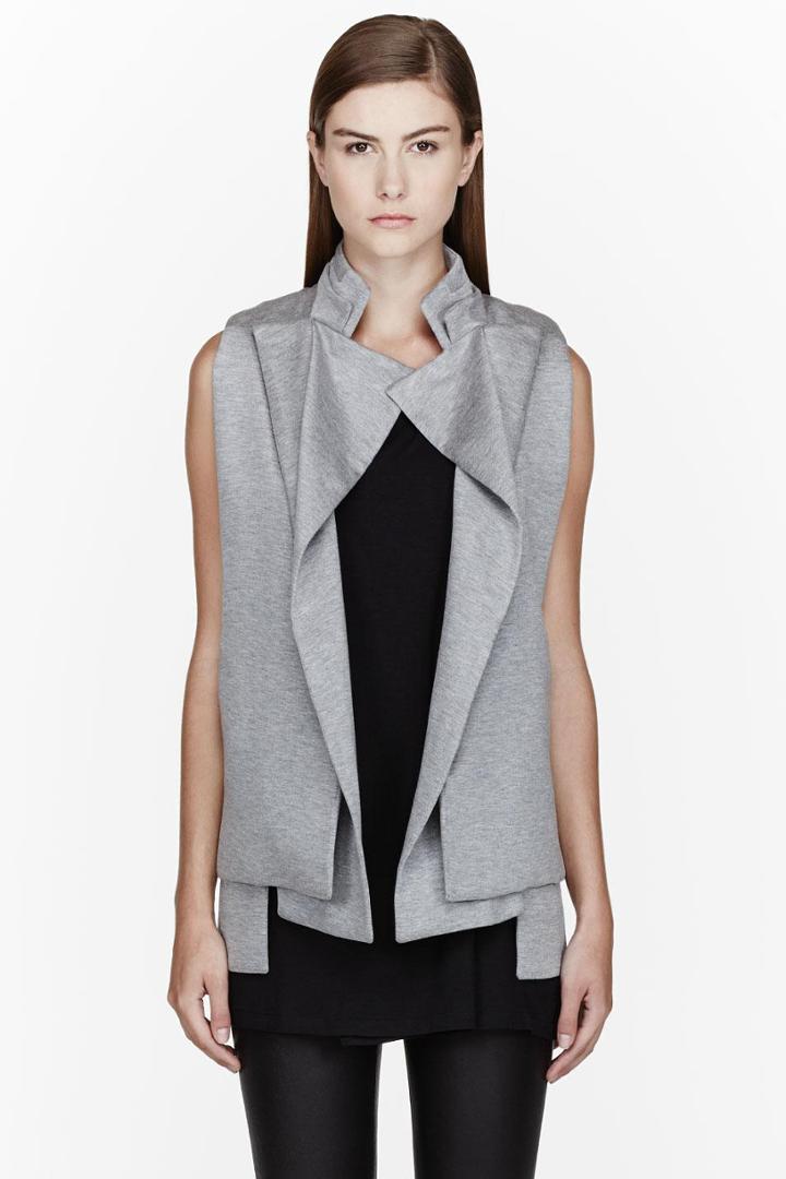 Rad By Rad Hourani Heather Grey Layered Lapel Unisex Vest