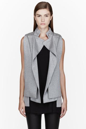 Rad By Rad Hourani Heather Grey Layered Lapel Unisex Vest