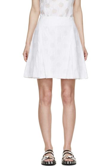 Kenzo White Pleated Polka Dot Skirt