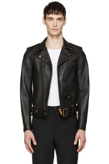 Blackmeans Black Leather Biker Jacket