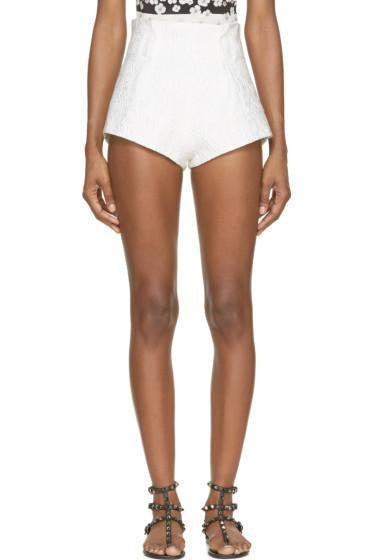 Mary Katrantzou White Alpahbet Jacquard Bloomer Shorts
