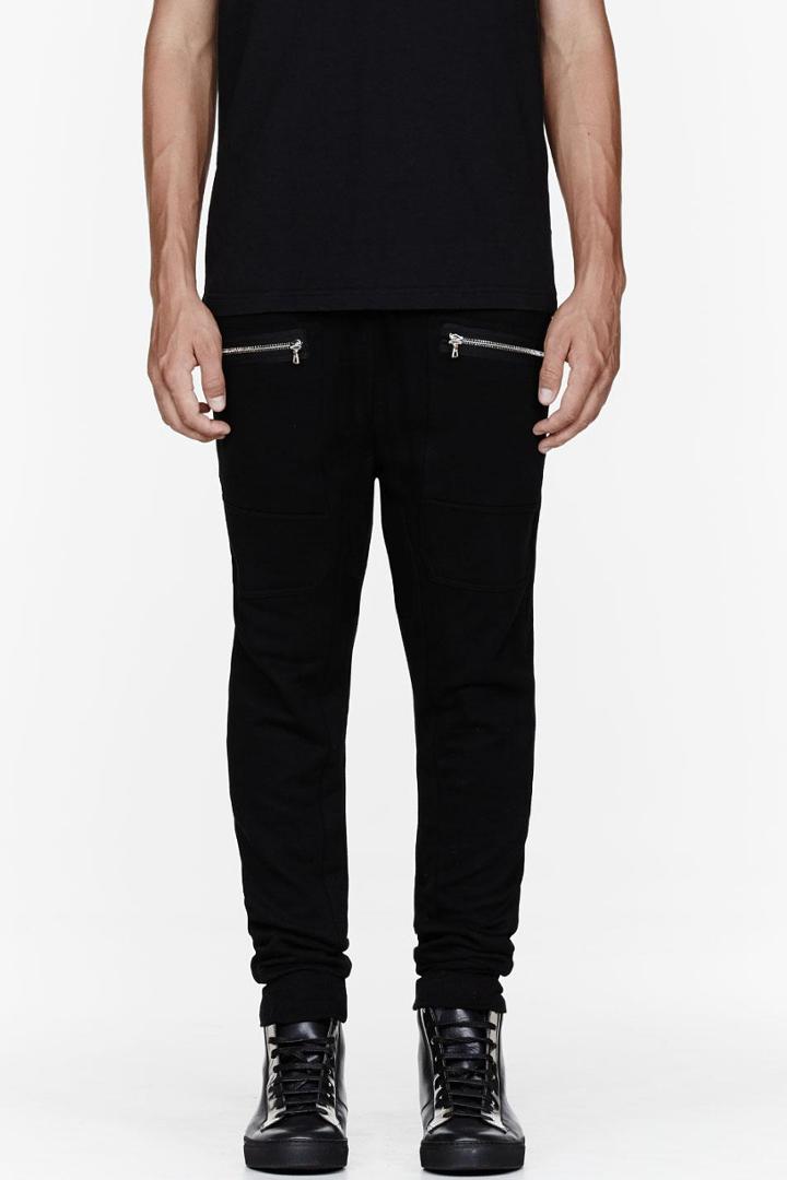 Markus Lupfer Black Zipper Jogger Lounge Pants