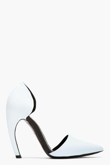 Proenza Schouler Powder Blue Matte Leather Dorsay Horn Heels