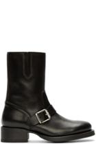 Dsquared2 Black Leather Buckled Boots
