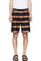 Paul Smith Navy Striped Trouser Shorts