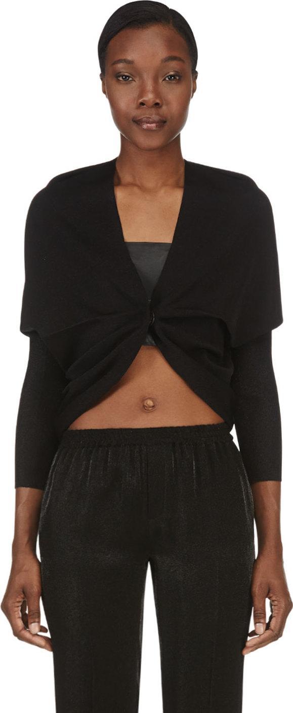 Lanvin Black Draped Shrug