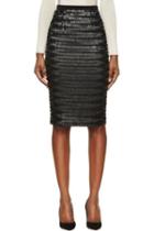 Burberry London Black Silk Sequin Embroidered Midi Skirt