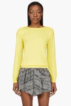 Christopher Kane Yellow Swarovski Crystal Button Sweater
