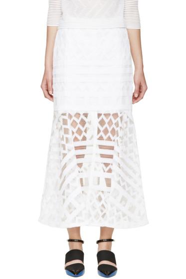 Kenzo White Graphic Net Weave Skirt