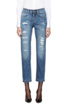 Dolce And Gabbana Blue Ripped Boyfriend Jeans