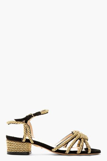 Charlotte Olympia Black And Gold Its Knot You, Its Me Heels
