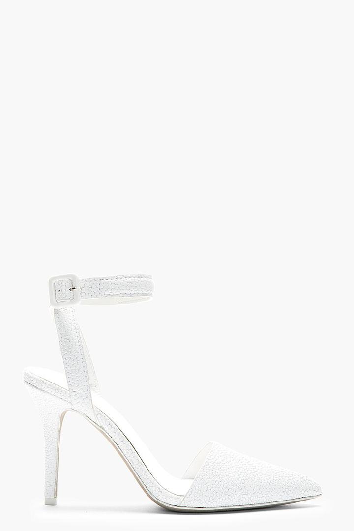 Alexander Wang White Stingray Embossed Lovisa Heels