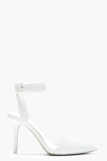 Alexander Wang White Stingray Embossed Lovisa Heels