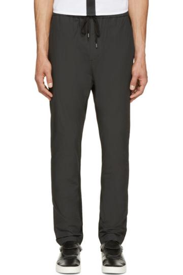 Johnlawrencesullivan Black Coated Cotton Lounge Pants