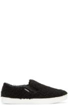 Dolce And Gabbana Black Shearling London Sneakers