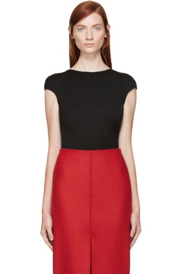 Esteban Cortazar Black Cap Sleeve Bodysuit