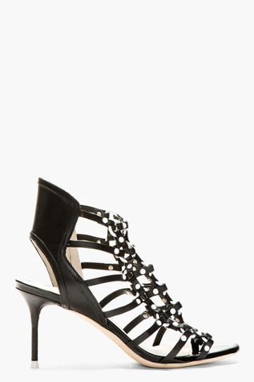 Sophia Webster White Sasha Ankle Hight Cage Sandal Heels