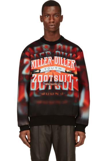 Juun.j Red And Orange Neoprene Killer Diller Sweatshirt