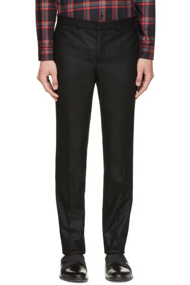 Givenchy Black Flannel Pleated Trousers