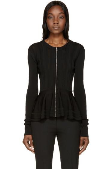 Mcq Alexander Mcqueen Black Peplum Cardigan