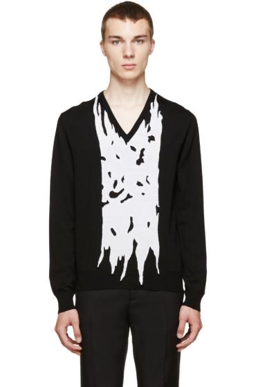 Alexander Mcqueen Black And White Panel Sweater