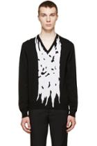 Alexander Mcqueen Black And White Panel Sweater
