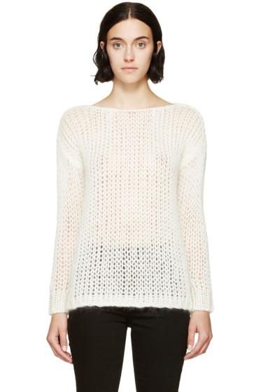 Saint Laurent Ivory Open-knit Sweater