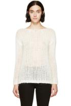 Saint Laurent Ivory Open-knit Sweater