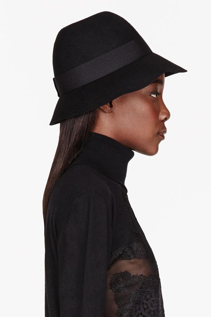 Stella Mccartney Black Wool Round Hat