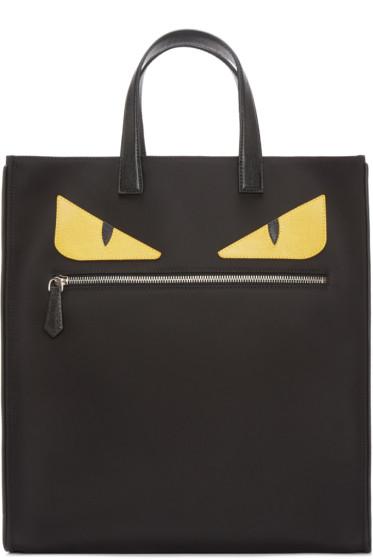 Fendi Black Nylon Monster Tote