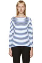 Saint Laurent Blue And White Striped T-shirt