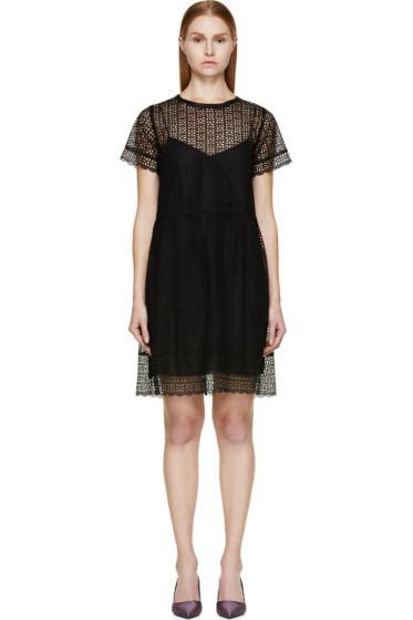 Marc Jacobs Black Layered Broderie Anglaise Dress