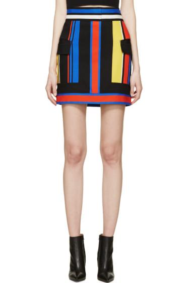 Balmain Black Colorblocked Skirt