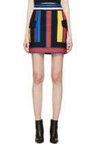 Balmain Black Colorblocked Skirt
