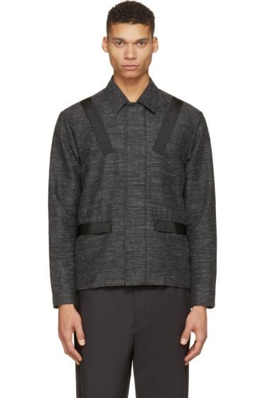 Johnlawrencesullivan Charcoal Slub Banded Jacket