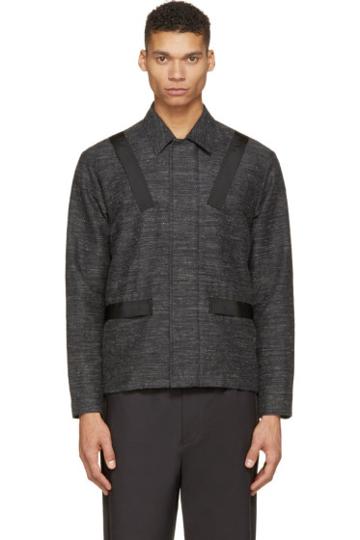 Johnlawrencesullivan Charcoal Slub Banded Jacket