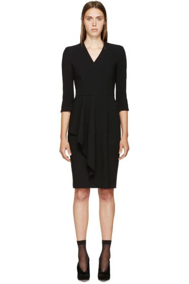 Alexander Mcqueen Black Wool Asymmetric Skirt Dress