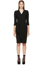 Alexander Mcqueen Black Wool Asymmetric Skirt Dress